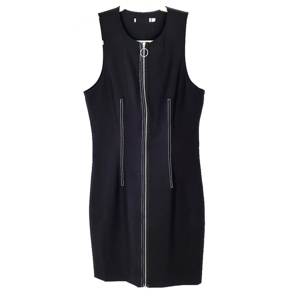 Alexander Wang Black Sleeveless Full Zip Tech Mini Dress - Picture 2 of 7